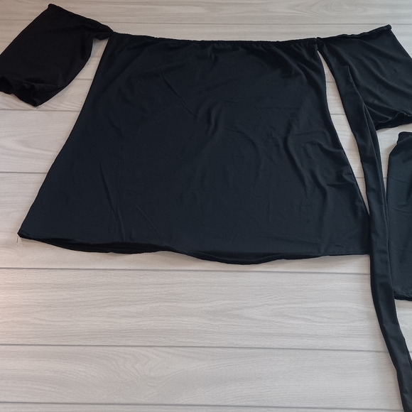 Women One-Shoulder Solid Color Straps Comfortable Elastic Shorts Two-Pieces - Picture 8 of 14